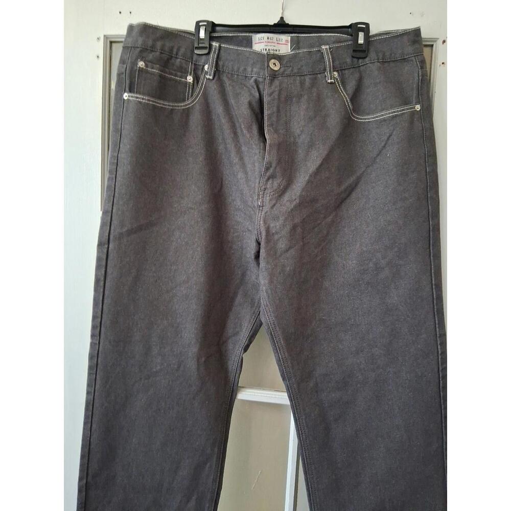 PJ Mark Men's Straight Fit Jeans 42x32 Light Gray, Skater Loose